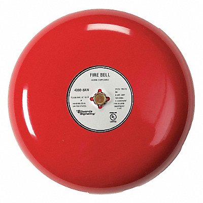 EDWARDS SIGNALING 438D8N5R Fire Bell Red 8 In.