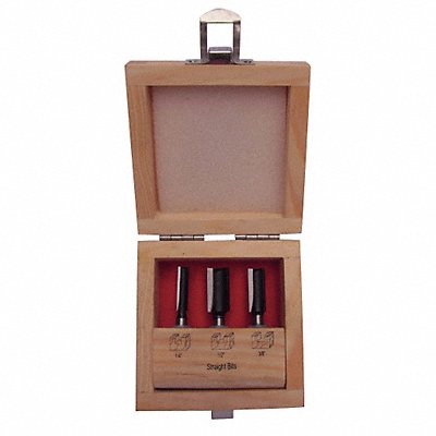 GRAINGER 16Y597 Router Bit Set 3 Pc Carbide Tipped