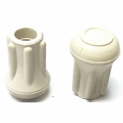 GRAINGER LTB15WW Protective Leg Tip SlipOn Rd 33/64 PK10