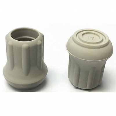 GRAINGER LTB17GW Protective Leg Tip SlipOn Rd 39/64 PK25