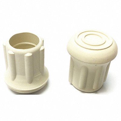 GRAINGER LTB18WE Protective Leg Tip SlipOn Rd 47/64 PK25