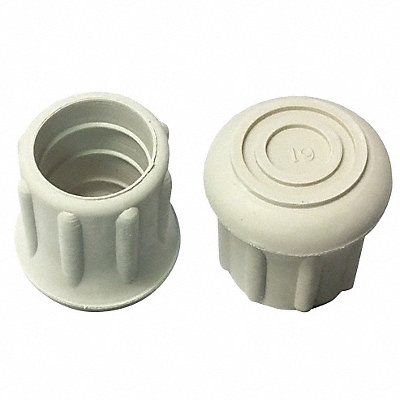 GRAINGER LTB19GW Protective Leg Tip SlipOn Rd 55/64 PK25
