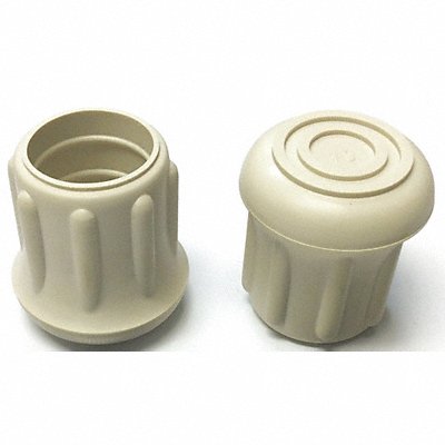 GRAINGER LTB19W Protective Leg Tip SlipOn Rd 55/64 PK25