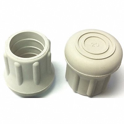 GRAINGER LTB20GEW Protective Leg Tip SlipOn Rd 31/32 PK10