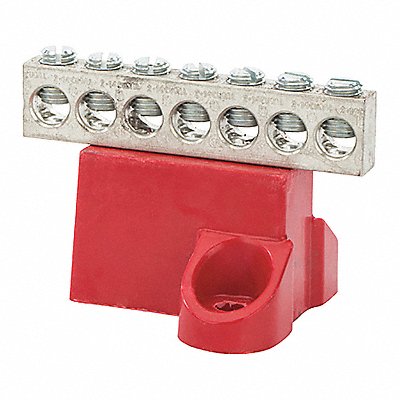 NSI INDUSTRIES GBA27 Ground Bar Aluminum 7 Circuit 2-14 AWG