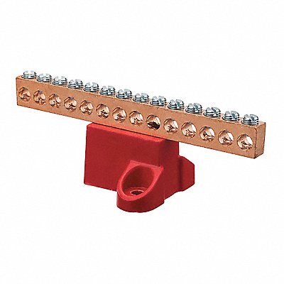 NSI INDUSTRIES GBC214 Ground Bar Copper 14 Circuit 2-14 AWG