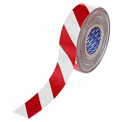 BRADY 177025 Floor Marking Tape Red/White 2 W 100ft