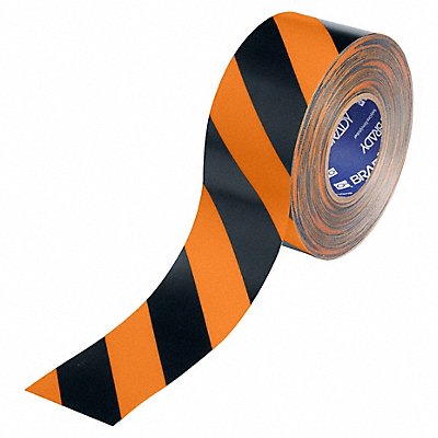 BRADY 177029 Floor Marking Tape Black/Orng 3 W 100ft
