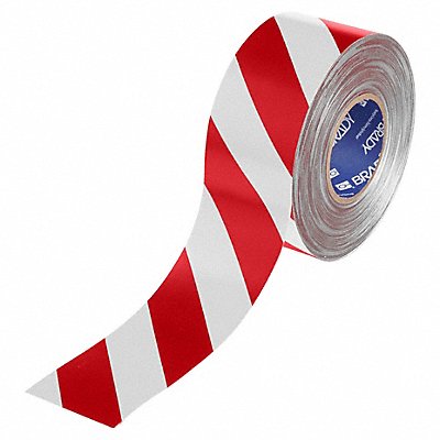 BRADY 177033 Floor Marking Tape Red/White 3 W 100ft