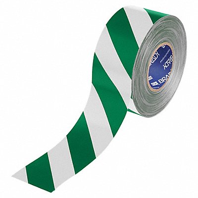 BRADY 177048 Floor Marking Tape Green/White 3 W 100ft