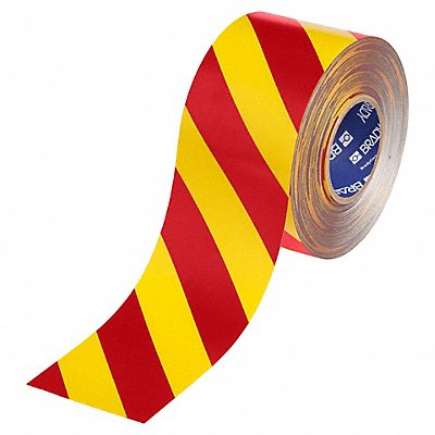 BRADY 177051 Floor Marking Tape Red/Yellow 4 W 100ft