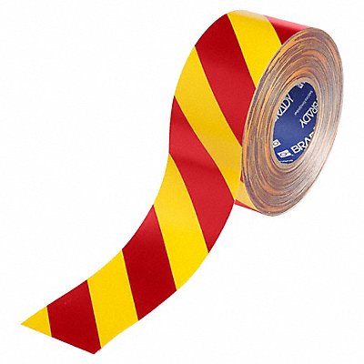 BRADY 177057 Floor Marking Tape Red/Yellow 3 W 100ft