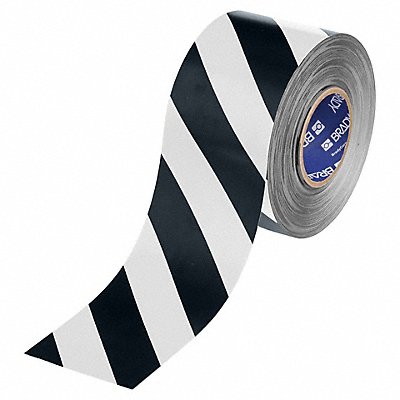BRADY 177060 Floor Marking Tape Black/White 4 W 100ft