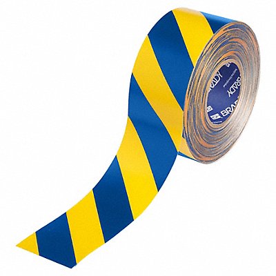 BRADY 177083 Floor Marking Tape Blue/Yellow 3 W 100ft