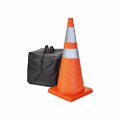 GRAINGER 177141128 Nylon Collapsible Traffic Cone 28 H