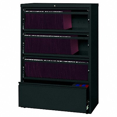 HIRSH 17899 Lateral File Cabinet Blk 52 1/2 H Steel
