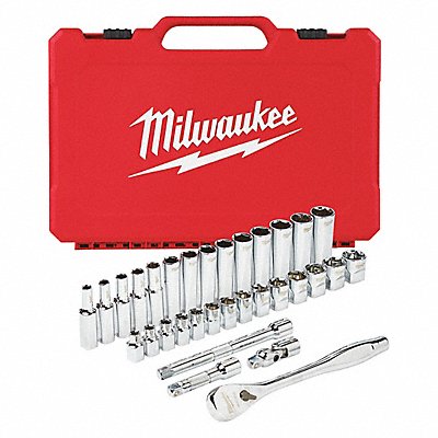 MILWAUKEE 48229508 Socket Wrench St Chrome 6Pt 6 - 19 mm