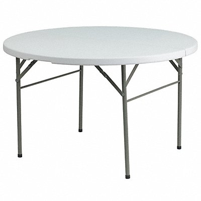 FLASH FURNITURE DAD122RZGG Wh 48Rnd Plastic Bi-Fold Table