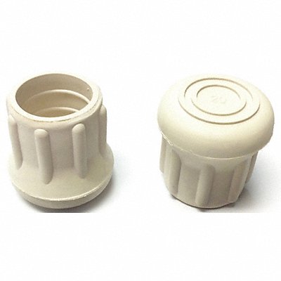 GRAINGER LTB20W Protective Leg Tip SlipOn Rd 31/32 PK25