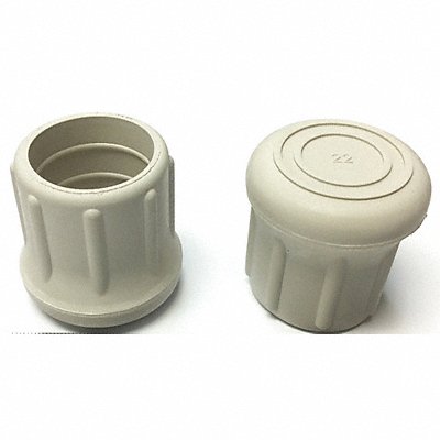 GRAINGER LTB22GE Protective Leg Tip SlipOn Rd 1-7/32 PK10