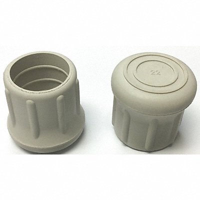 GRAINGER LTB22GW Protective Leg Tip SlipOn Rd 1-7/32 PK10