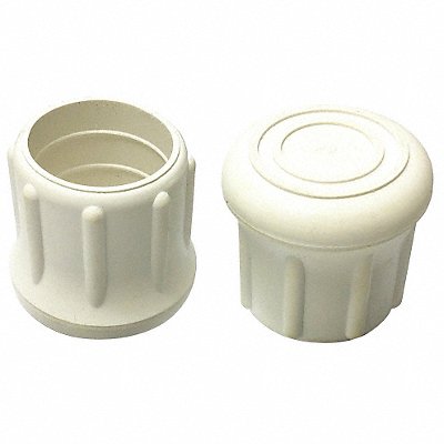 GRAINGER LTB22WW Protective Leg Tip SlipOn Rd 1-7/32 PK10