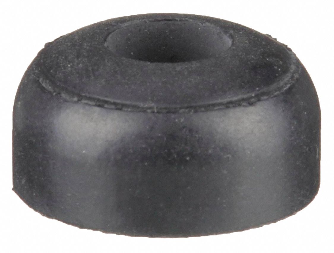 GRAINGER 704RW034S Bumper 1/2 in Black Rubber PK10