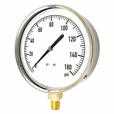 GRAINGER 18C750 G3995 Pressure Gauge Mechanical Cont 4-1/2 In