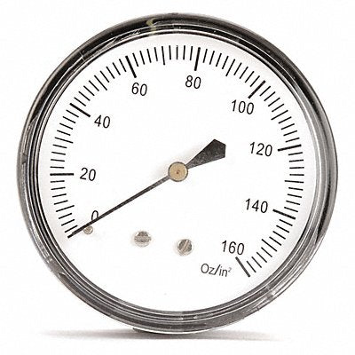 GRAINGER 18C797 G3998 Press Gauge Low Press Diaphragm 2-1/2 In