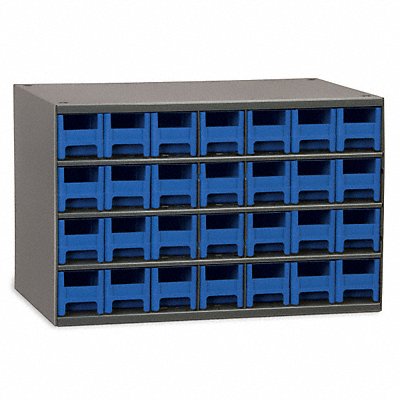 AKRO-MILS 19228BLU G2389 Bin Cab 28BlueDrwr Grey 11 H BlueDrwr