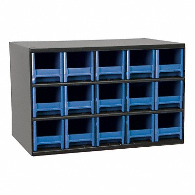 AKRO-MILS 19715BLU G2392 Bin Cab 15BlueDrwr Grey 11 H BlueDrwr