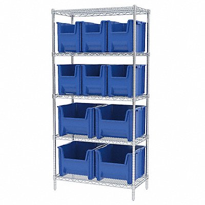 AKRO-MILS AWS1836SNSB G3474 Bin Shelving 18inx74inx36in Blue