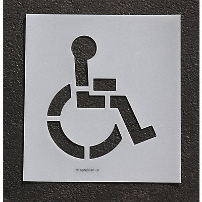 RAE STL1163015 Pavement Stencil 15 in Handicap 1/16