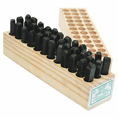 YOUNG BROS. STAMP WORKS 7362 Hand Cut Combo Set 5/16in H Gothic Steel