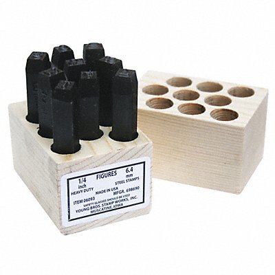 YOUNG BROS. STAMP WORKS 10093 Heavy Duty Number Set 5/8in H Gothic