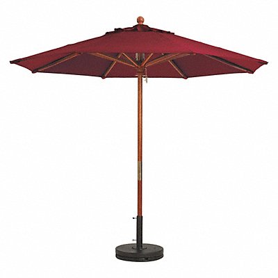 GROSFILLEX 98912731 Wood Umbrella 9 Ft 1-1/2 Pole Burgundy