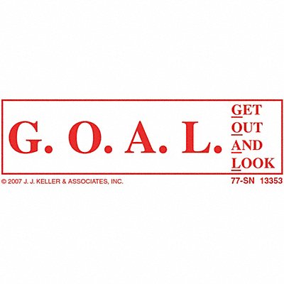 JJ KELLER 13353 Get Out And Look (G.O.A.L.) Sign Clear