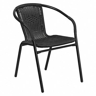 FLASH FURNITURE TLH037BKGG Stack Chair Rattan Black