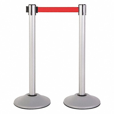 US WEIGHT U2103RED Steel Stanchion Silver 7.5ft Red Belt PR