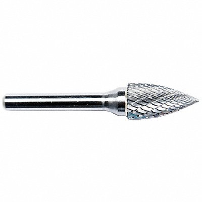 GRAINGER 19D911 Flame Bur 1/2 Carbide Double Cut