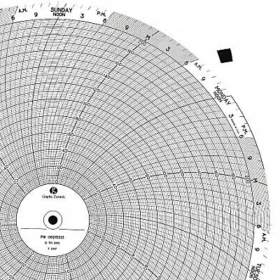GRAPHIC CONTROLS PW002138917D M6798 Circular Paper Chart 7 day 100 pkg