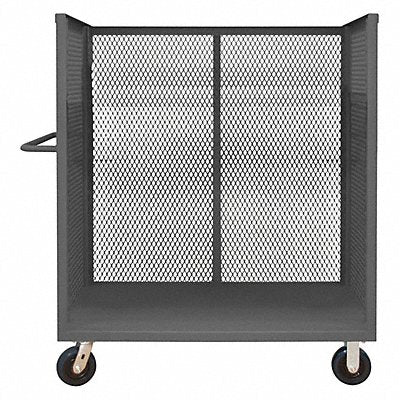 GRAINGER 3STEX24606PU95 3 Sided Mesh Cart 1 Shelf 3600 lb.