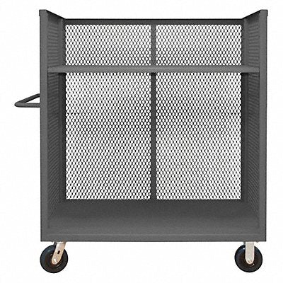 GRAINGER 3STEX246026PU95 3 Sided Mesh Cart 1 Shelf 3600 lb.