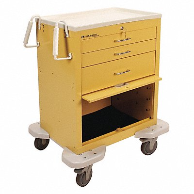 LAKESIDE C324P2K1Y Emergency Cart 25x32x39 Yellow 3 Drawer