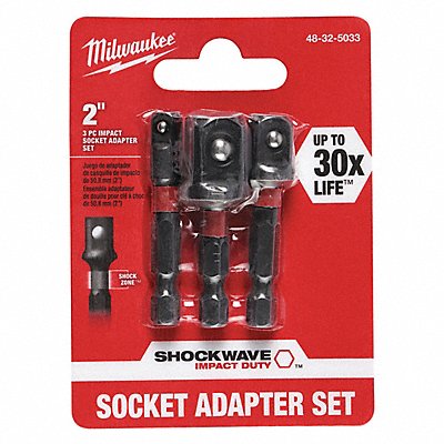 MILWAUKEE 48325033 Impact Socket Adaptor St Stel Black Oxide 1/4in
