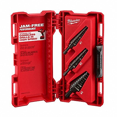 MILWAUKEE 48899221 Step Drill Bit Set HSS 1/8-7/8 in 3 pcs