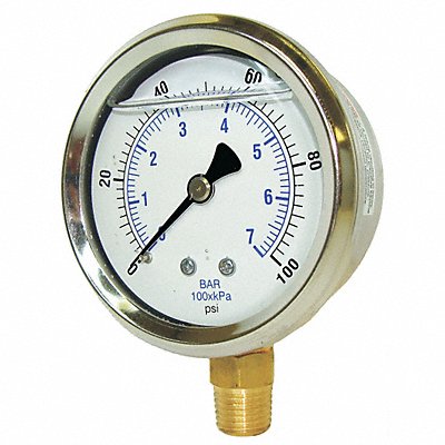 PIC GAUGES 201L402R H8403 Pressure Gauge Liquid 4 in 5000 psi