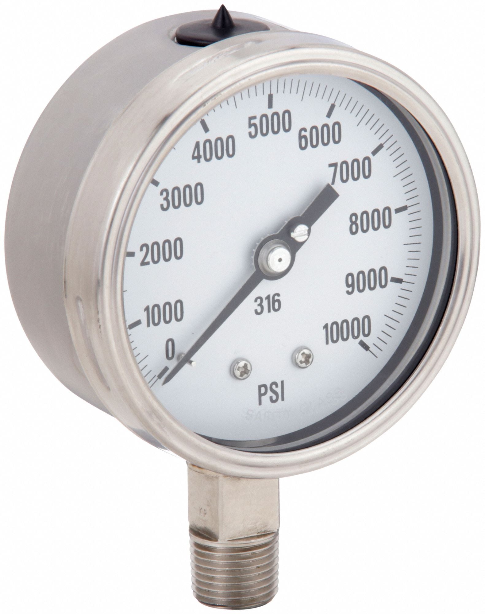 PIC GAUGES PRO311D402U H8410 Pressure Gauge Heavy Duty 4 in 10K psi