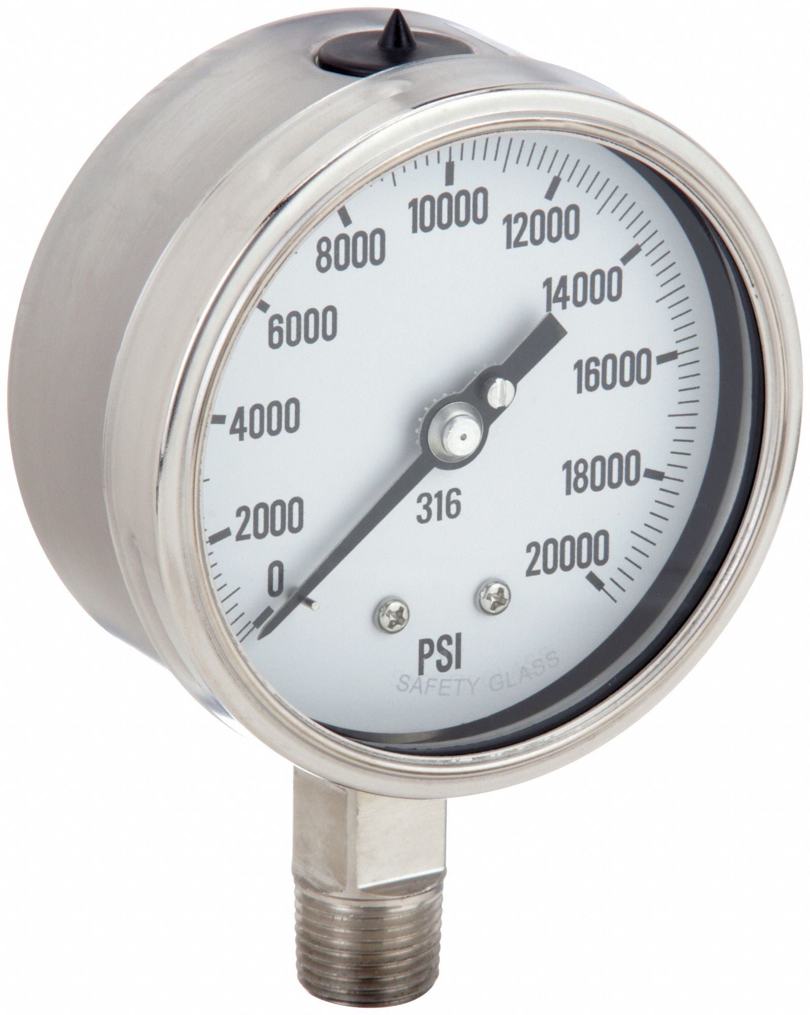 PIC GAUGES PRO311D402W H8410 Pressure Gauge Heavy Duty 4 in 20K psi