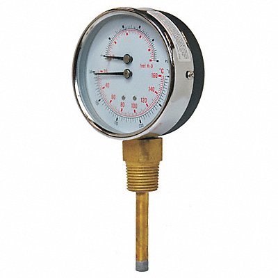 PIC GAUGES TRIHD302LG Boiler Gauge Round 0-200 psi 80 to 320F